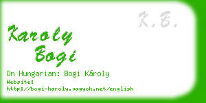 karoly bogi business card