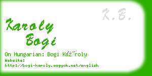 karoly bogi business card